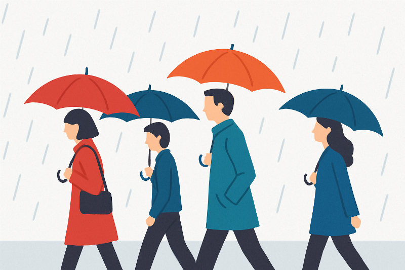 雨の日のツアー、旅行会社としてどうフォローしますか?